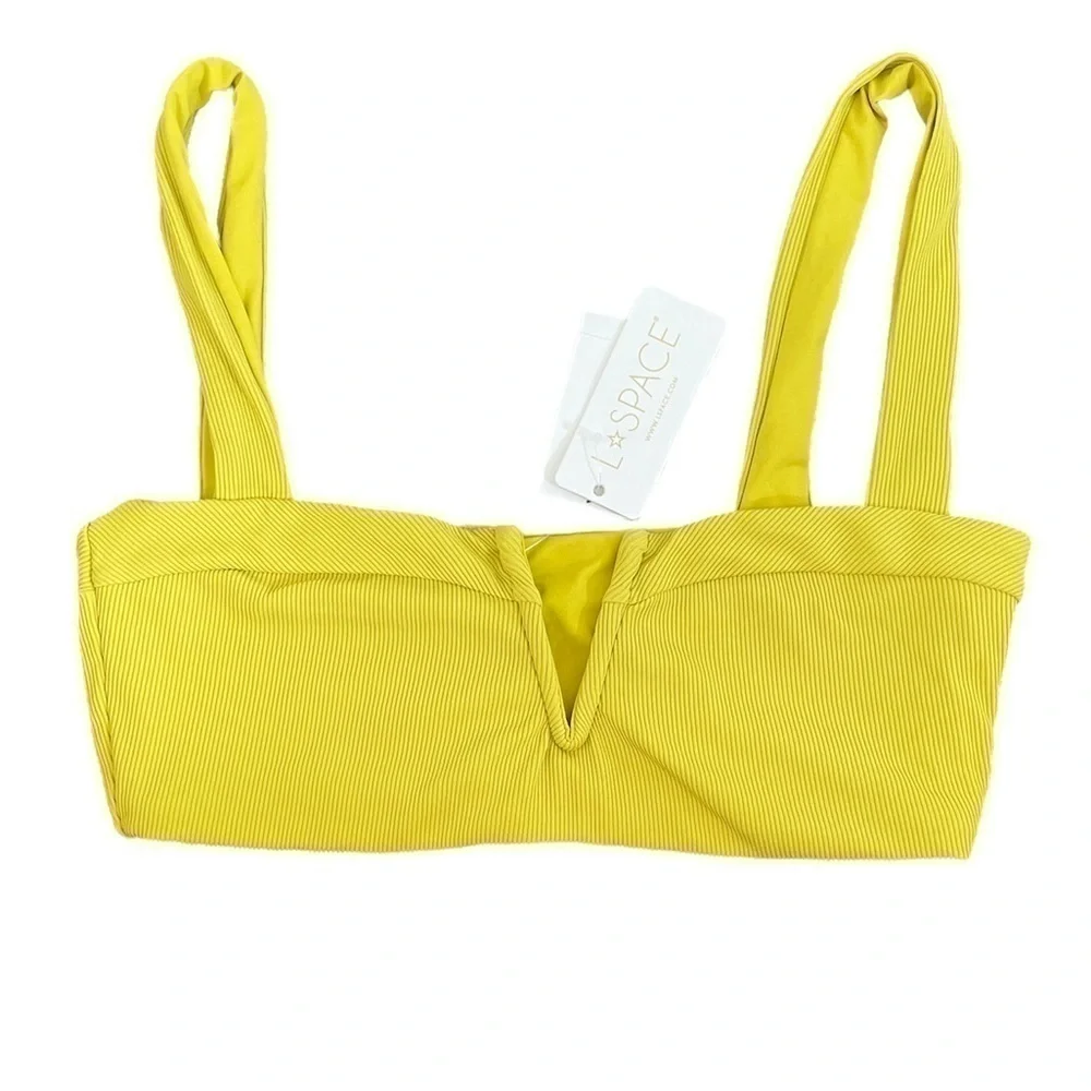 NWT L*SPACE Lee Lee Bikini Top Apple Green